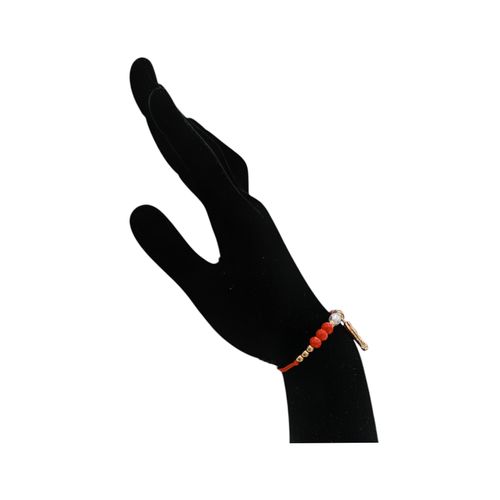 Pulsera color rojo con dije religioso para mujer