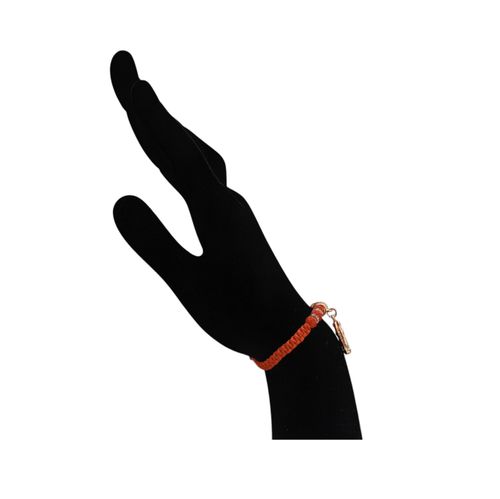 Pulsera color rojo con dije religioso para mujer