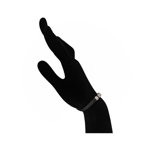 Pulsera color negro con dije religioso para mujer