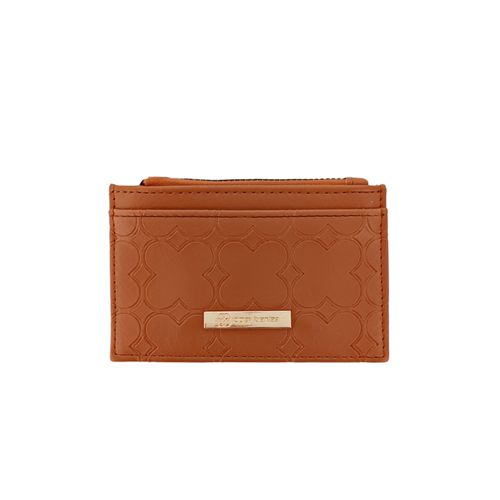 Tarjetero color marrón con textura para mujer