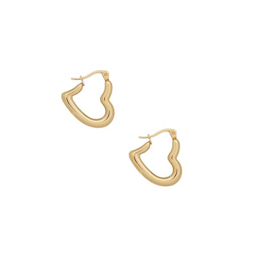 Argollas color dorado con diseño de corazón para mujer