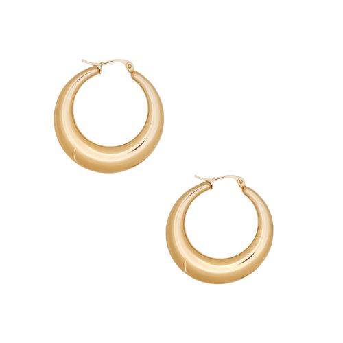 Argollas color dorado con textura solida para mujer