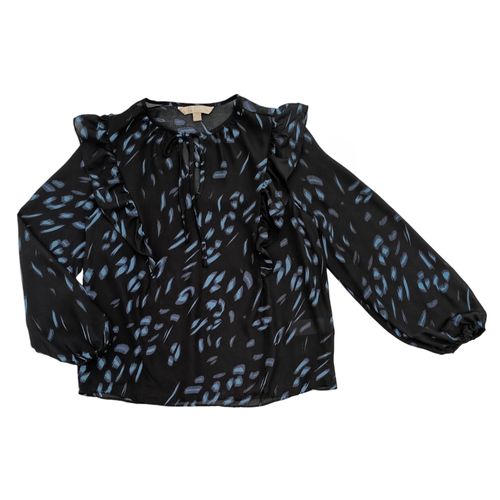 Blusa en bicolor de mangas largas para mujer