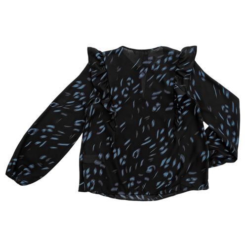 Blusa en bicolor de mangas largas para mujer