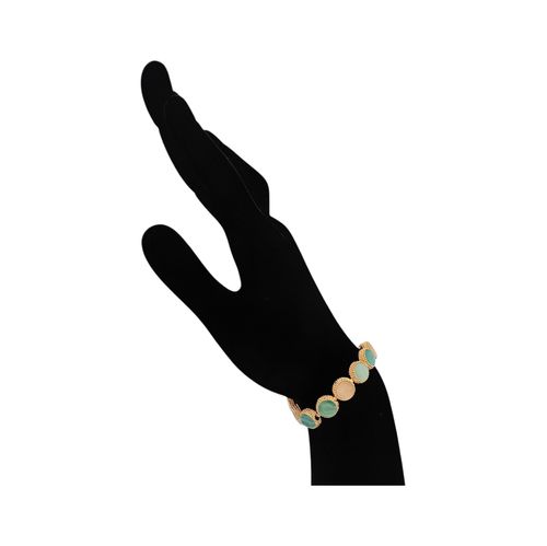 Pulsera color plateado con detalles en turquesa para mujer