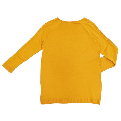 Blusa color amarillo mostaza de mangas largas para mujer
