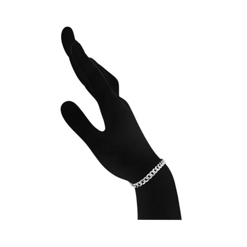 Pulsera color plateado con textura entrelazada para mujer