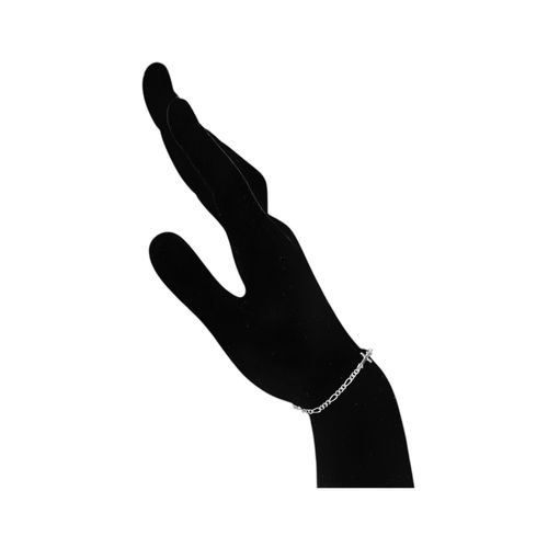 Pulsera color plateado de alusión religiosa para mujer