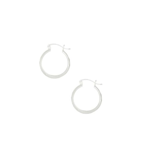 Argollas plateadas medianas con textura para mujer