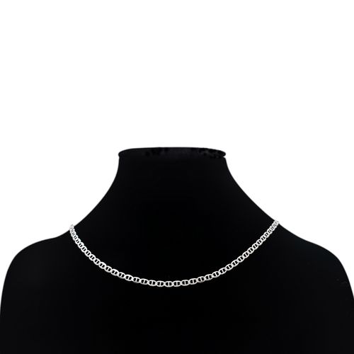 Cadena en color plateado con textura entrelazada unisex