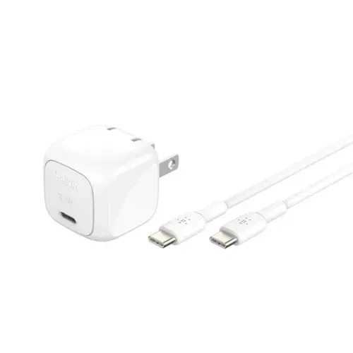 Cargador de pared compacto usb-c boostcharge de 30 w - blanco
