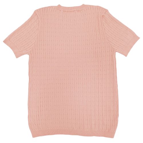 Blusa curvy en color salmón con detalle tejido para mujer
