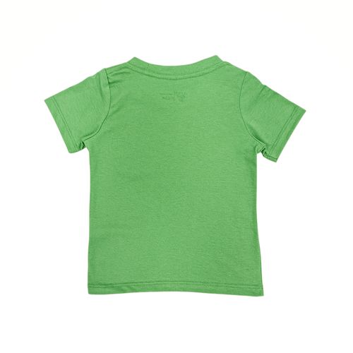Camiseta color verde de cuello redondo con mangas cortas para niño