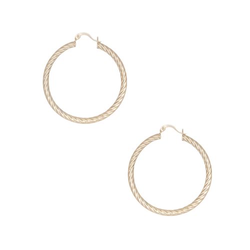 Argollas color dorado con diseño trenzado para mujer