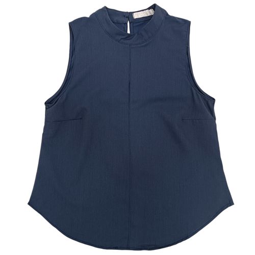 Blusa color azul tipo denim casual desmangada para mujer