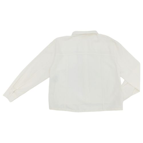 Blusa color blanco de estilo casual de mangas largas para mujer