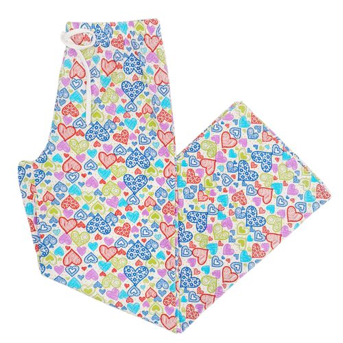 Pantalón de pijama multicolor de corazones para mujer