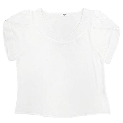 Blusa curvy color blanco casual con detalle de relieve para mujer