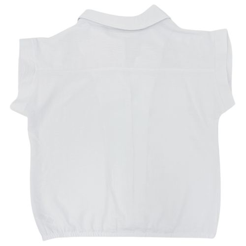 Blusa casual color blanco con cierre de botones para mujer