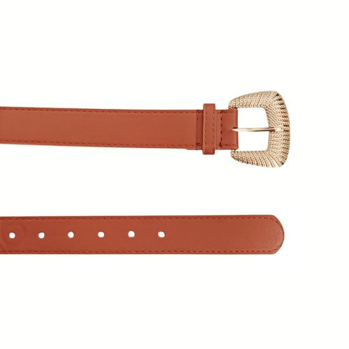 Cincho color terracota con hebilla dorada para mujer