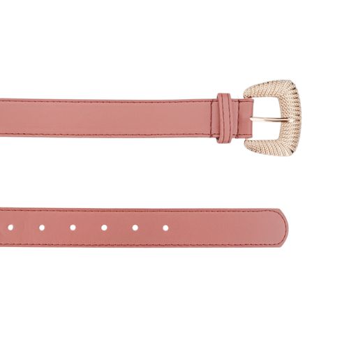 Cincho color rosa con hebilla dorada para mujer