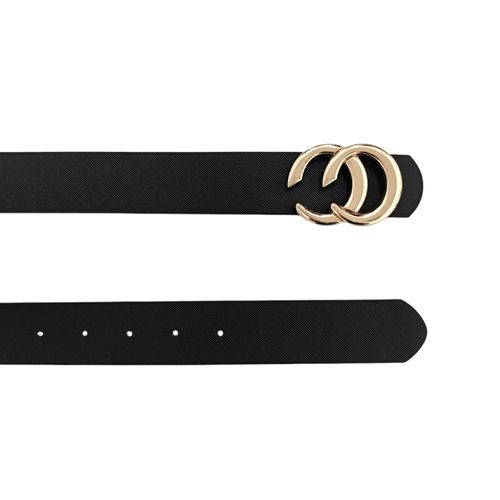 Cincho color negro con doble hebilla para mujer