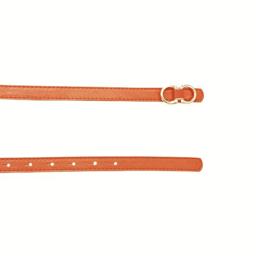 Cincho color naranja con hebilla dorada para mujer