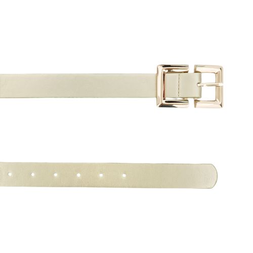 Cincho color ivory con hebilla dorada rectangular para mujer