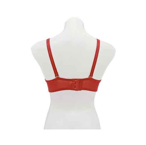 Brasier color rojo copa C con detalle de encaje para mujer