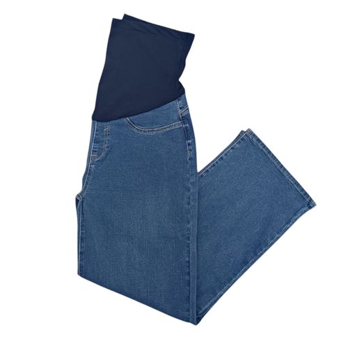 Wide leg jeans maternal color azul para mujer