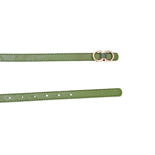 Cincho color verde con hebilla dorada para mujer