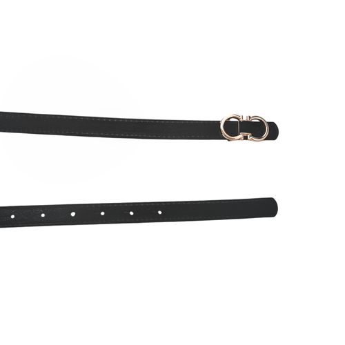 Cincho color negro con hebilla dorada para mujer