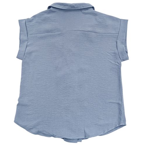 Blusa en color azul de estilo casual y mangas cortas para mujer