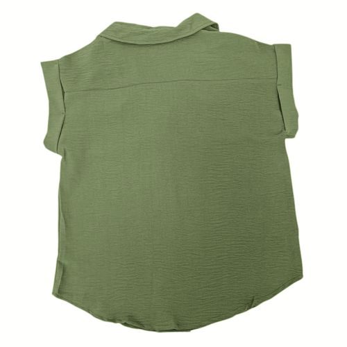 Blusa en color verde de estilo casual y mangas cortas para mujer