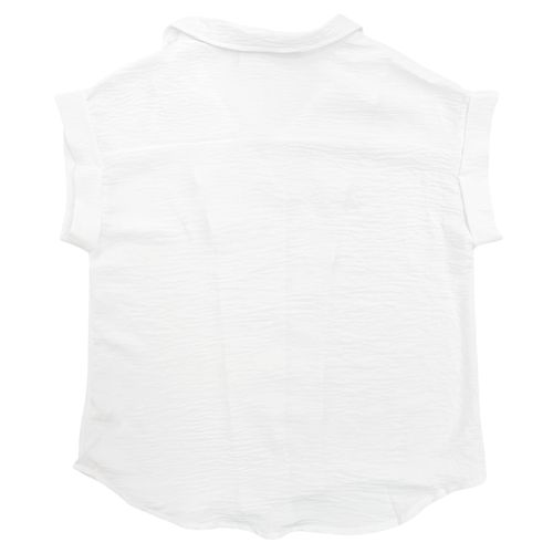 Blusa en color blanco de estilo casual y mangas cortas para mujer
