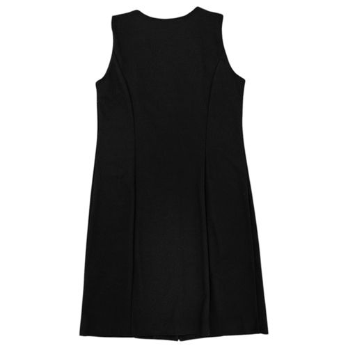 Vestido color negro con escote en V y sin mangas para mujer