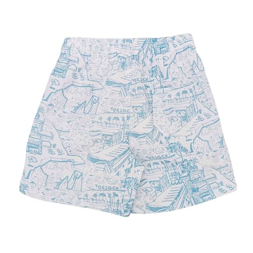 Bermuda color celeste con diseño estampado para niño