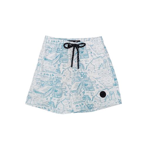 Bermuda color celeste con diseño estampado para niño