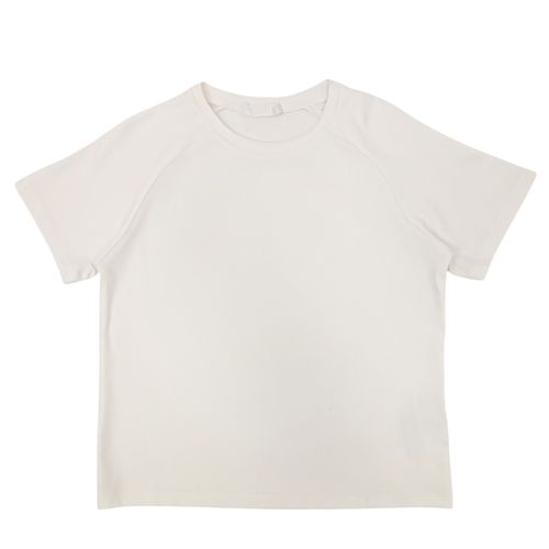 Camiseta color ivory tipo deportiva de cuello redondo para mujer