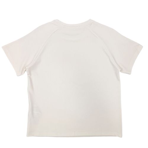 Camiseta color ivory tipo deportiva de cuello redondo para mujer