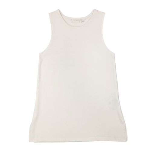 Tank top color ivory tipo deportiva de cuello redondo para mujer
