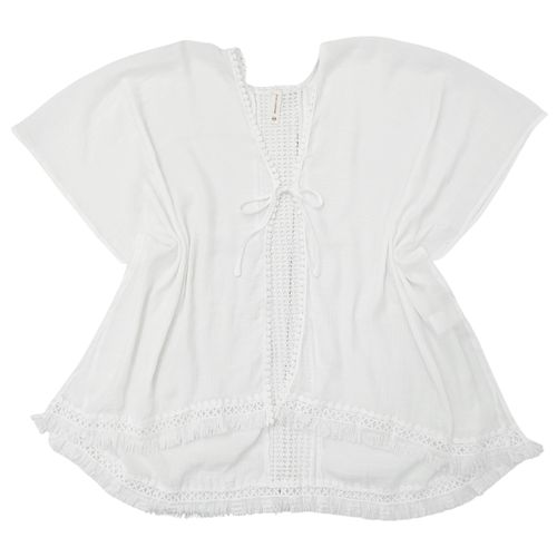 Salida de baño color blanco de ajuste de laza, estilo calado para mujer