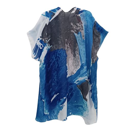 Salida de baño color azul tipo chal para mujer