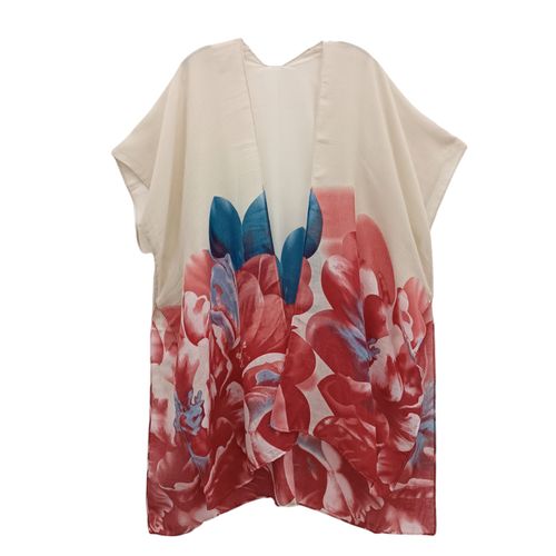 Salida de baño bicolor tipo chal para mujer