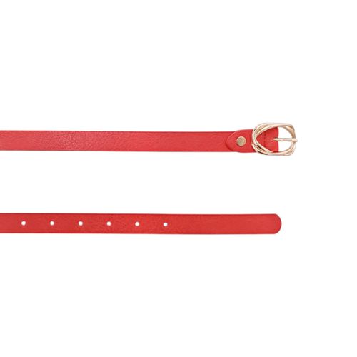 Cincho casual color rojo de hebilla entrelazada para mujer