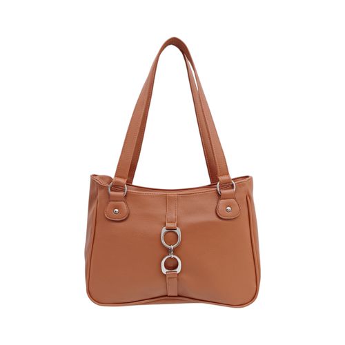 Cartera shoppers color café diseño con textura para mujer