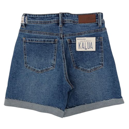 Short demin color azul diseño sólido para mujer