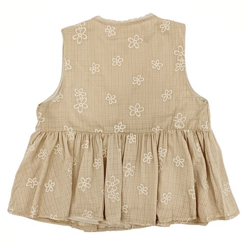 Blusa color beige con escote en V para mujer