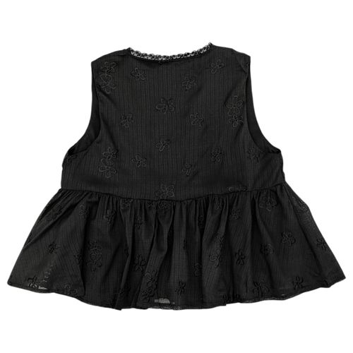 Blusa color negro con escote en V para mujer