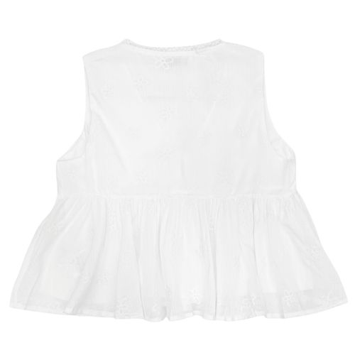 Blusa color blanco con escote en V para mujer